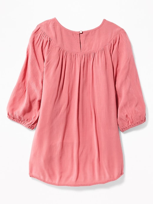 View large product image 2 of 3. Lace-Yoke Swing Top for Girls