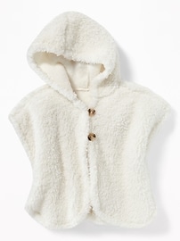 View large product image 4 of 4. Hooded Sherpa Poncho for Toddler Girls