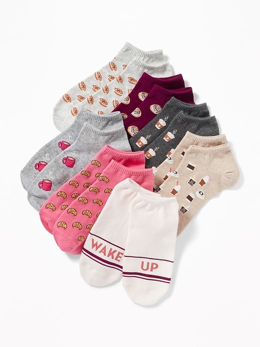 7-Pack Printed Ankle Socks for Women