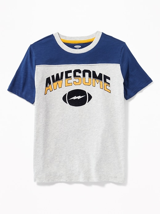 Graphic Color-Blocked Football Tee for Boys | Old Navy