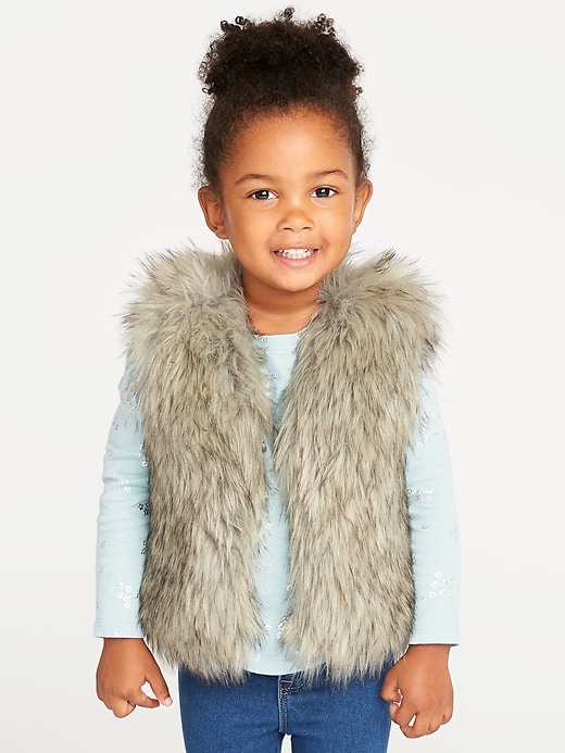 View large product image 1 of 4. Cropped Faux-Fur Vest for Toddler Girls