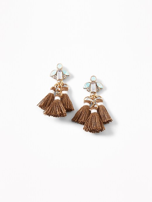 View large product image 1 of 2. Tassel Drop Earrings for Women