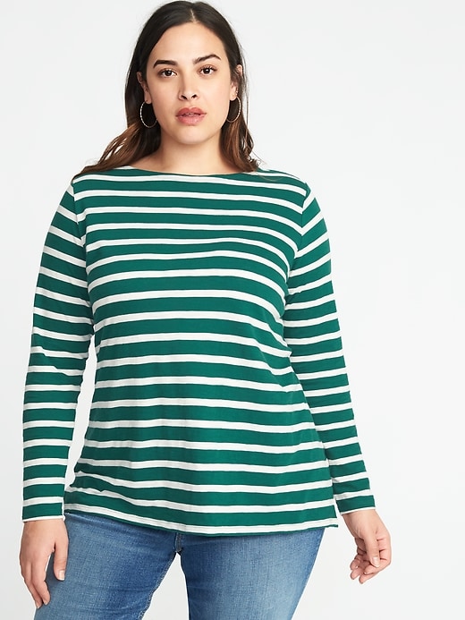 EveryWear Mariner-Stripe Plus-Size Boat-Neck Tee | Old Navy