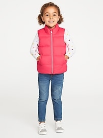 View large product image 3 of 4. Frost-Free Puffer Vest for Toddler Girls