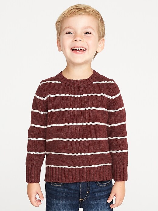 View large product image 1 of 1. Striped Crew-Neck Sweater for Toddler Boys