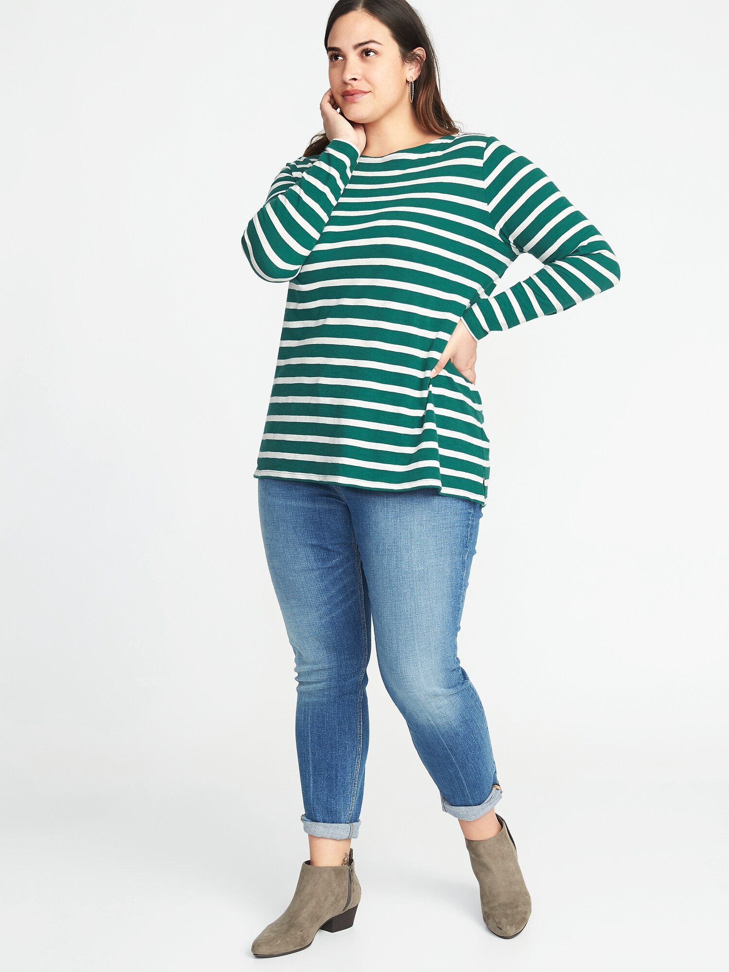 EveryWear Mariner-Stripe Plus-Size Boat-Neck Tee | Old Navy