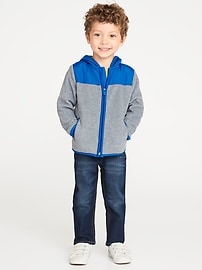 View large product image 3 of 4. Color-Block Micro Performance Fleece Hooded Jacket for Toddler Boys