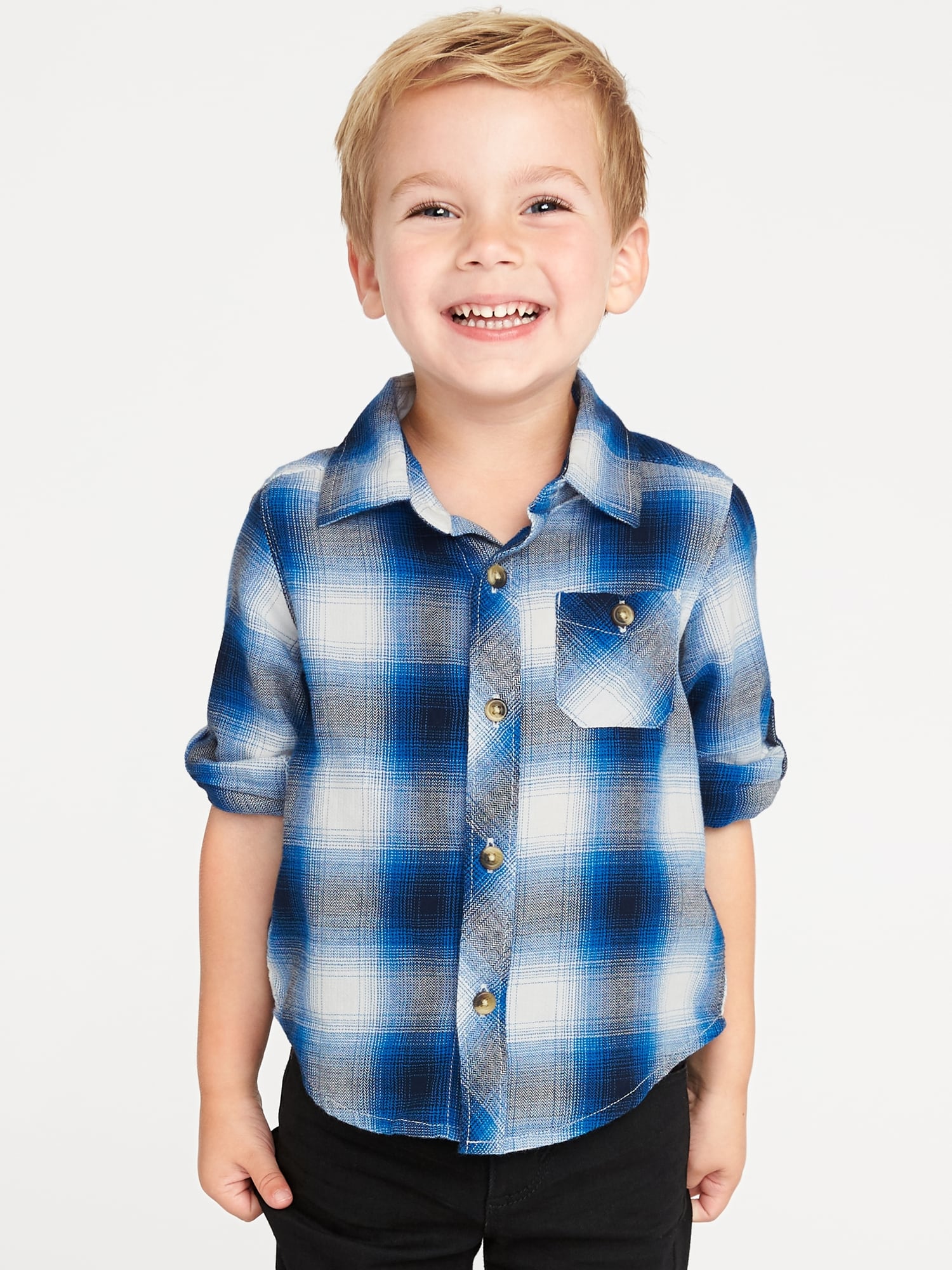 Plaid Roll-Up Sleeve Shirt for Toddler Boys | Old Navy