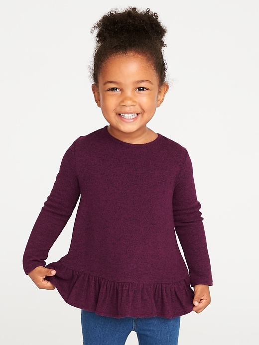 View large product image 1 of 4. Cozy Ruffle-Hem A-Line Sweater