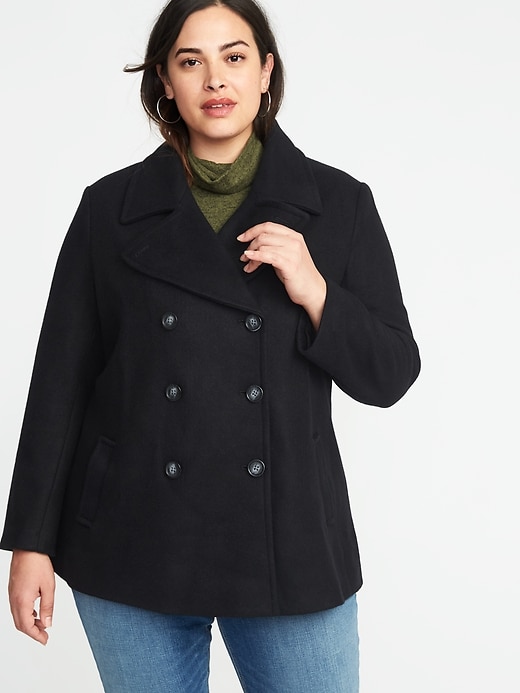 View large product image 1 of 1. Classic Plus-Size Peacoat