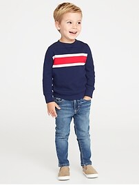View large product image 3 of 4. French-Rib Chest-Stripe Pullover for Toddler Boys