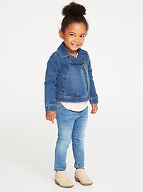 View large product image 3 of 4. Denim-Knit Moto Jacket for Toddler Girls