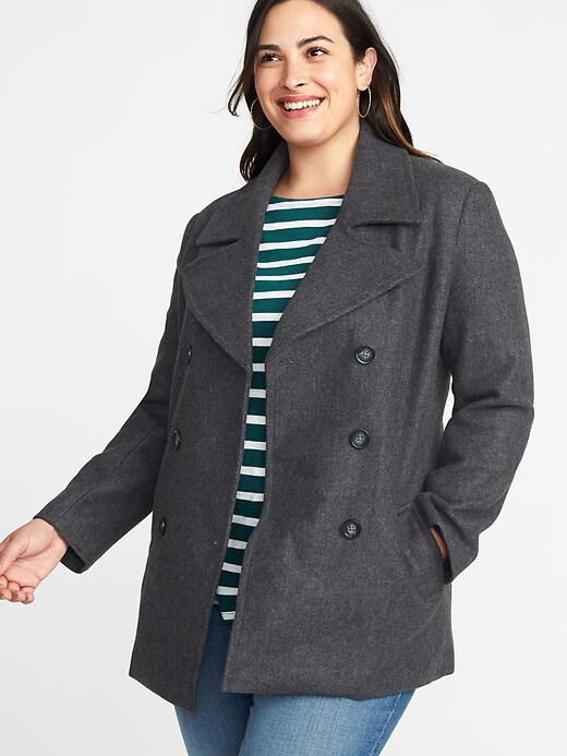 Image number 1 showing, Classic Plus-Size Peacoat