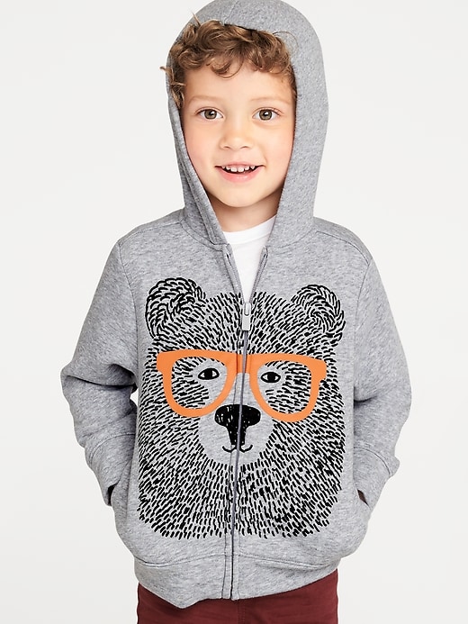 View large product image 1 of 4. Bear Graphic Zip Hoodie for Toddler Boys