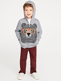 View large product image 3 of 4. Bear Graphic Zip Hoodie for Toddler Boys