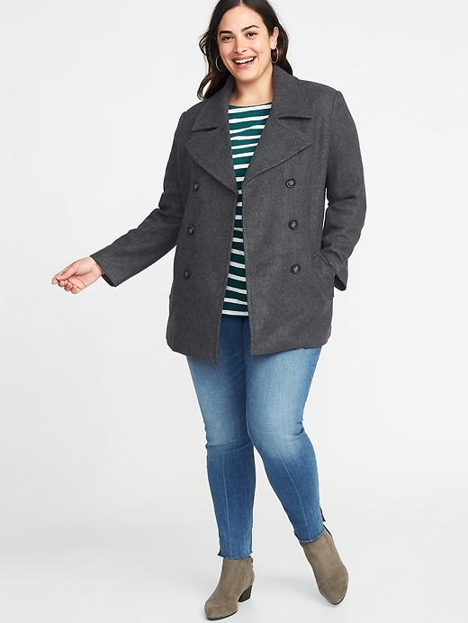 Image number 3 showing, Classic Plus-Size Peacoat