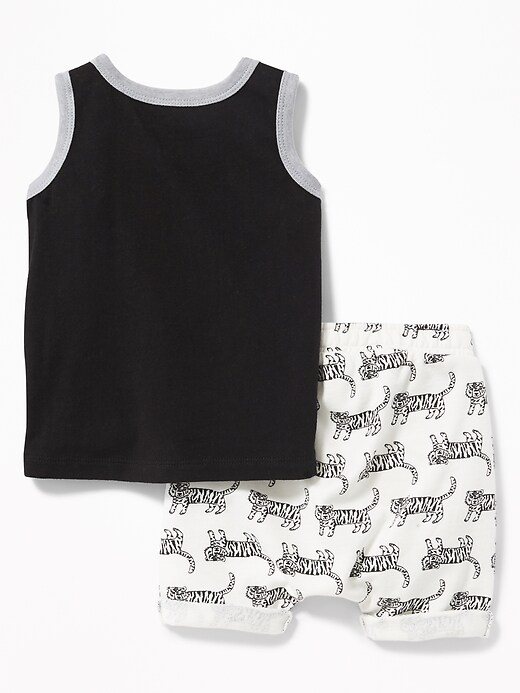 View large product image 2 of 2. "Born Wild" Tank & Tiger-Print Shorts Set for Baby