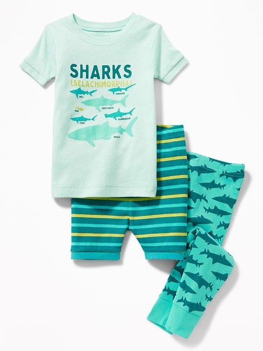 View large product image 1 of 1. Shark-Graphic 3-Piece Sleep Set for Toddler & Baby