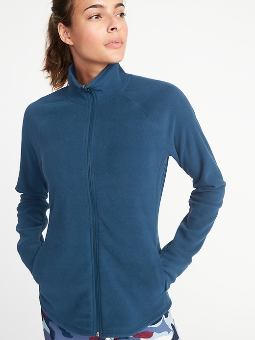 View large product image 1 of 1. Semi-Fitted Full-Zip Performance Fleece Jacket for Women