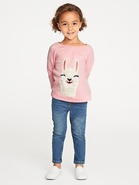 View large product image 3 of 4. Plush Critter-Graphic Tunic Sweatshirt for Toddler Girls