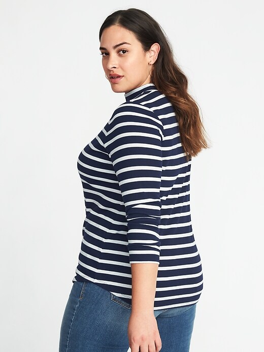 Image number 2 showing, Mock-Neck Plus-Size Rib-Knit Top