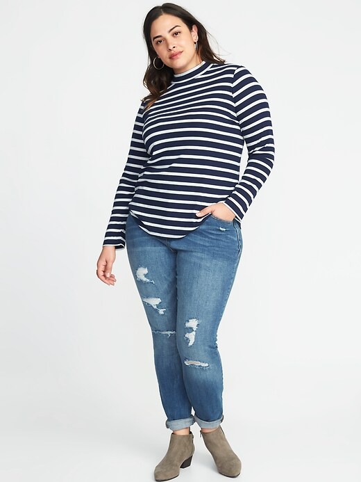 Image number 3 showing, Mock-Neck Plus-Size Rib-Knit Top