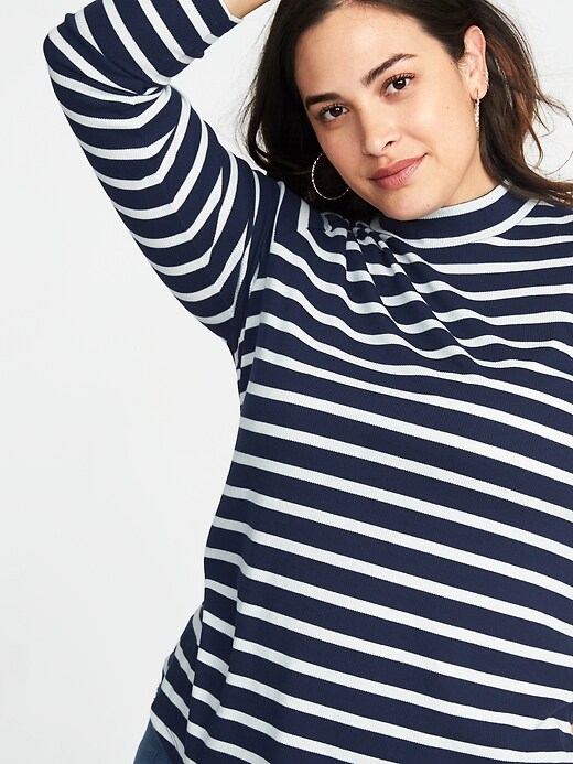 Image number 4 showing, Mock-Neck Plus-Size Rib-Knit Top