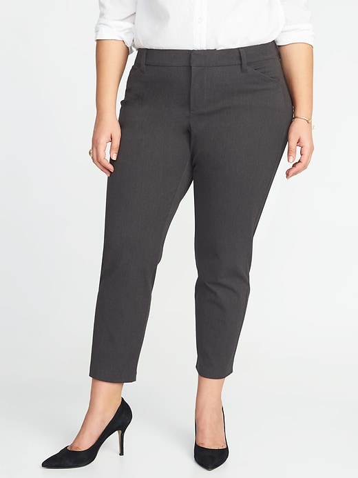 Image number 1 showing, Mid-Rise Plus-Size Secret-Slim Pockets Pixie Pants