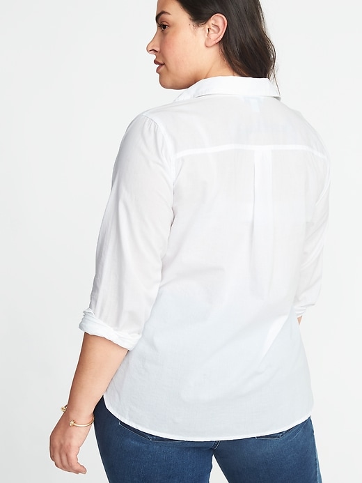 Image number 2 showing, Classic Plus-Size No-Peek Button-Front Shirt
