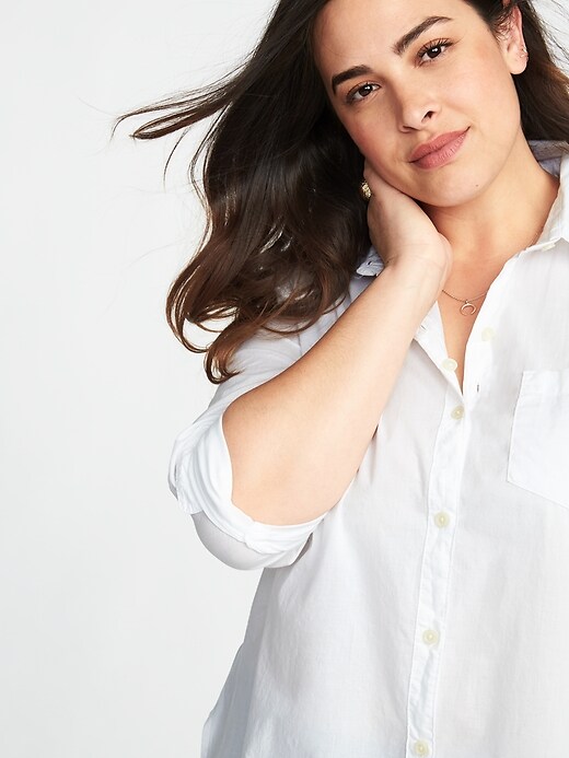 Image number 4 showing, Classic Plus-Size No-Peek Button-Front Shirt