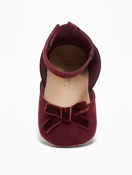 View large product image 2 of 4. Sueded Velvet Bow-Tie Flats for Baby