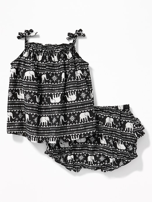 View large product image 1 of 2. Elephant Print Tank & Bloomers Set for Baby
