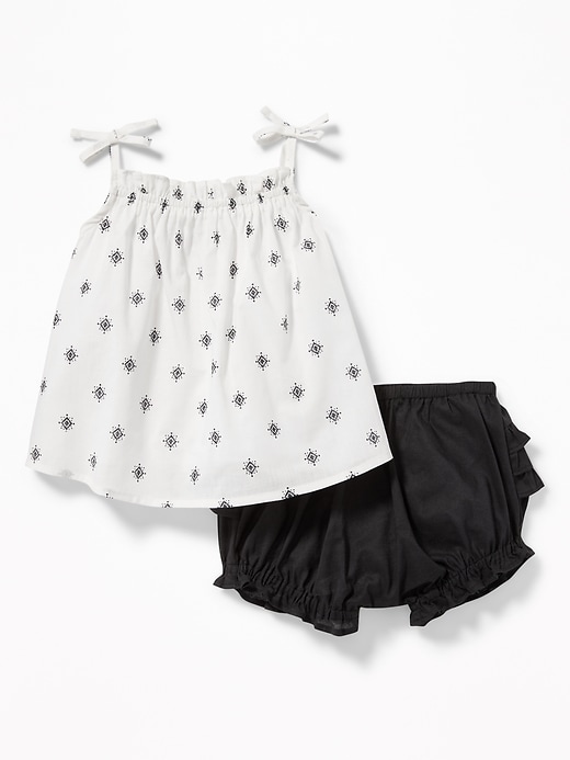 View large product image 1 of 2. Printed Tank & Ruffled Bloomers Set For Baby