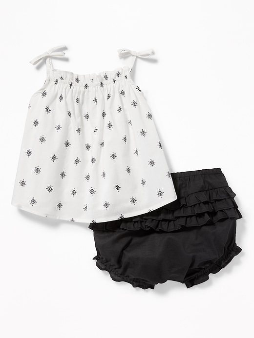 View large product image 2 of 2. Printed Tank & Ruffled Bloomers Set For Baby