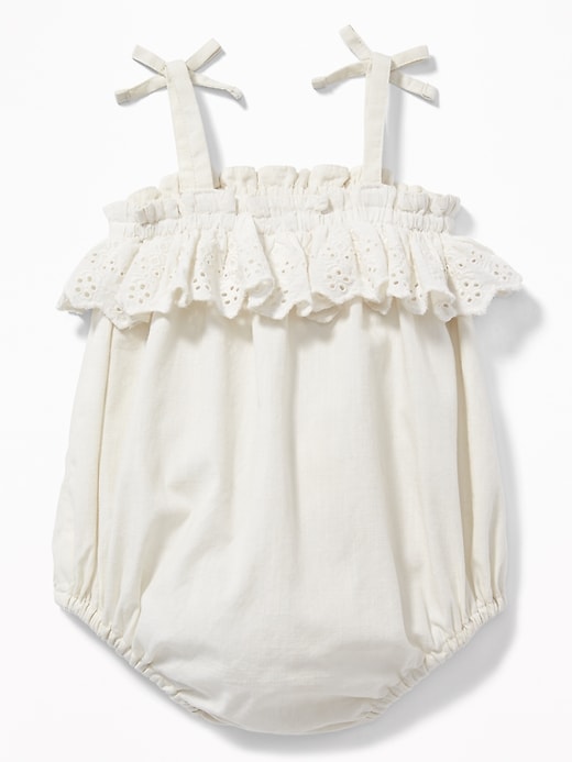 View large product image 2 of 2. Ruffled Bubble One-Piece for Baby