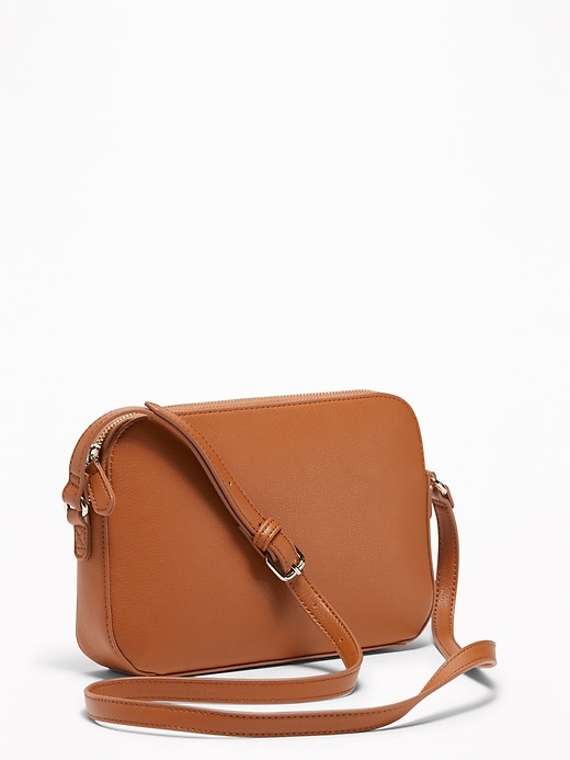 View large product image 1 of 1. Faux-Leather Cross-Body Bag for Women
