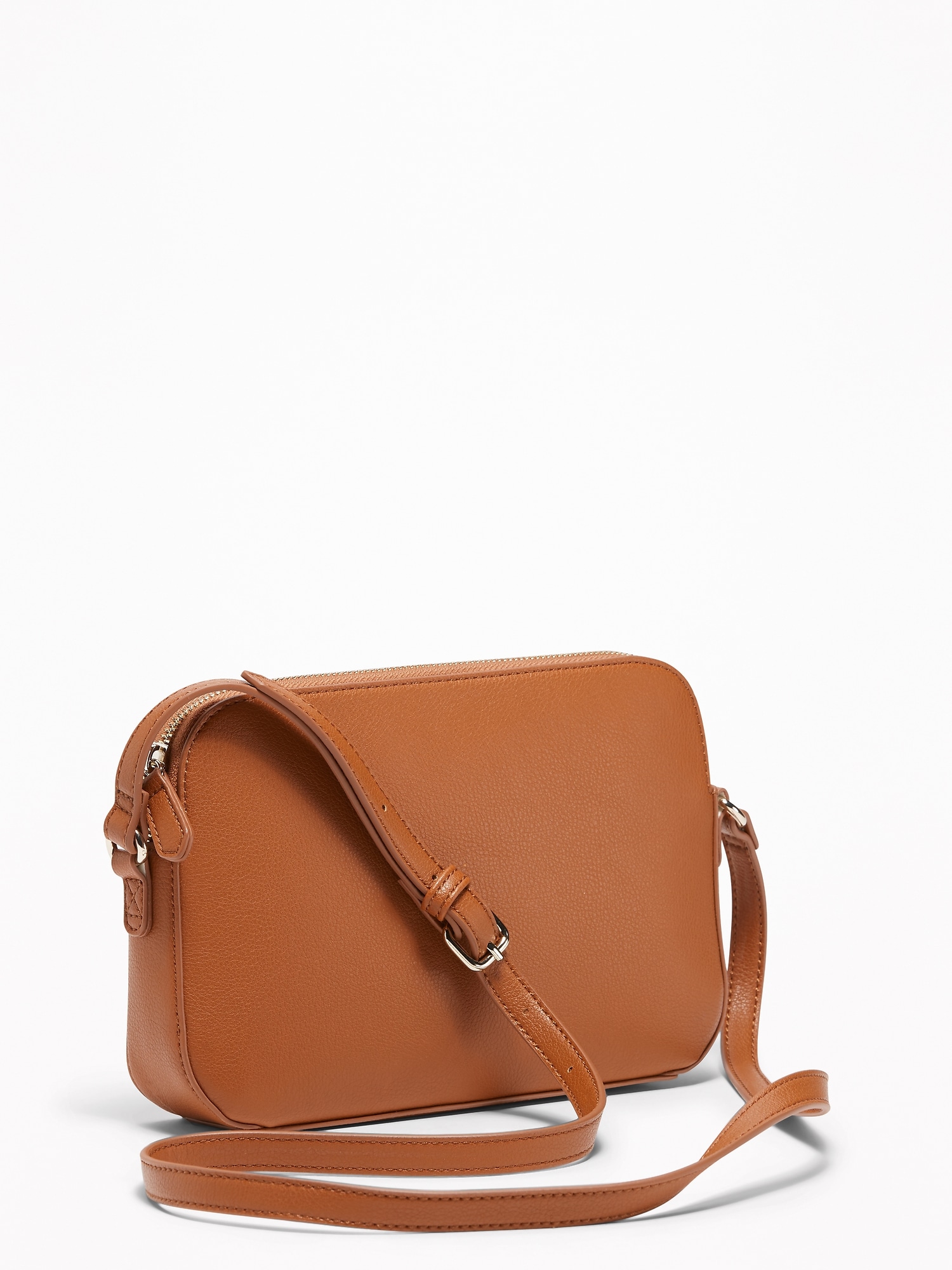 womens brown faux leather crossbody bag