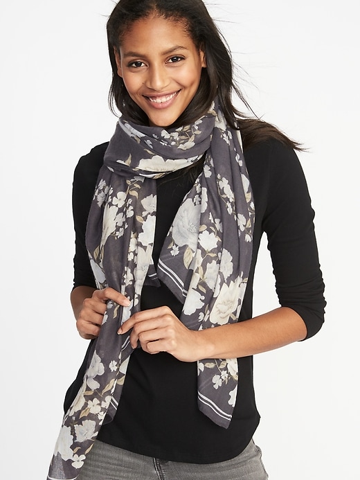View large product image 1 of 2. Printed Gauze Scarf for Women