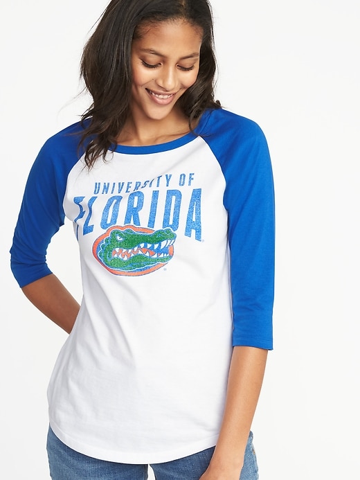 View large product image 1 of 1. College-Team 3/4-Length Raglan Tee for Women