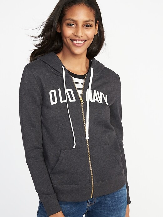 Image number 4 showing, Relaxed Logo-Graphic Zip Hoodie for Women
