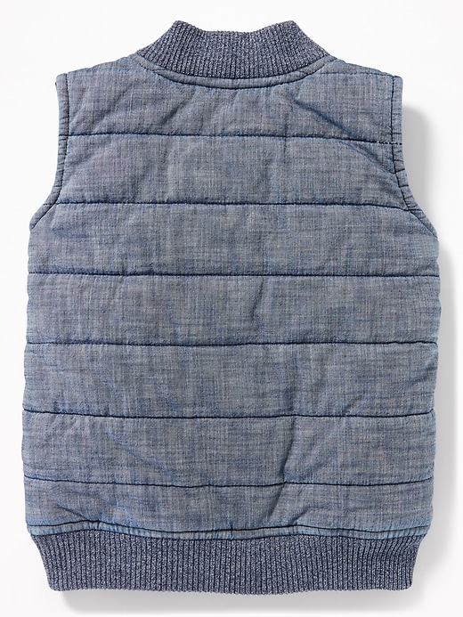 View large product image 2 of 4. Quilted Chambray Vest for Toddler Boys