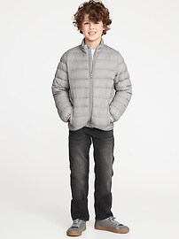 View large product image 4 of 4. Packable Lightweight Quilted Nylon Jacket For Boys