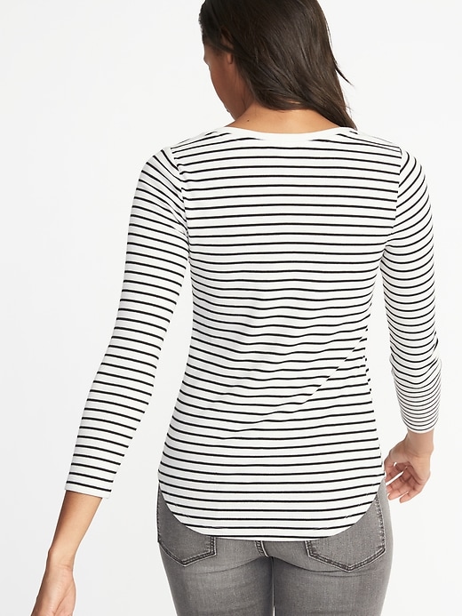 Image number 2 showing, Slim-Fit Rib-Knit Henley for Women