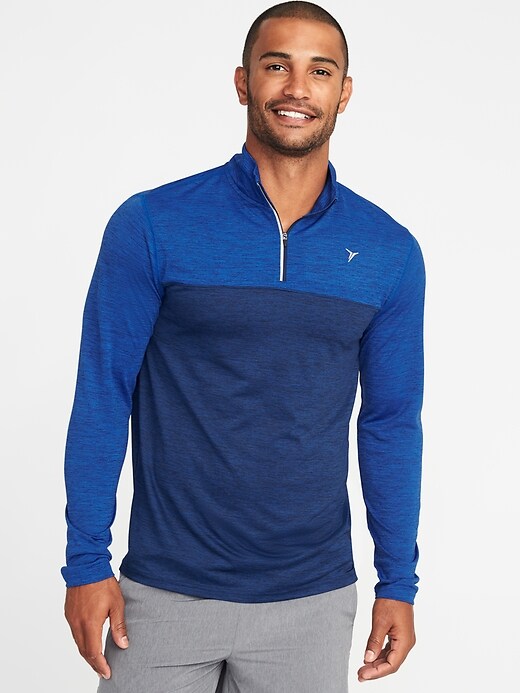 View large product image 1 of 1. Color-Blocked Go-Dry 1/4-Zip Pullover