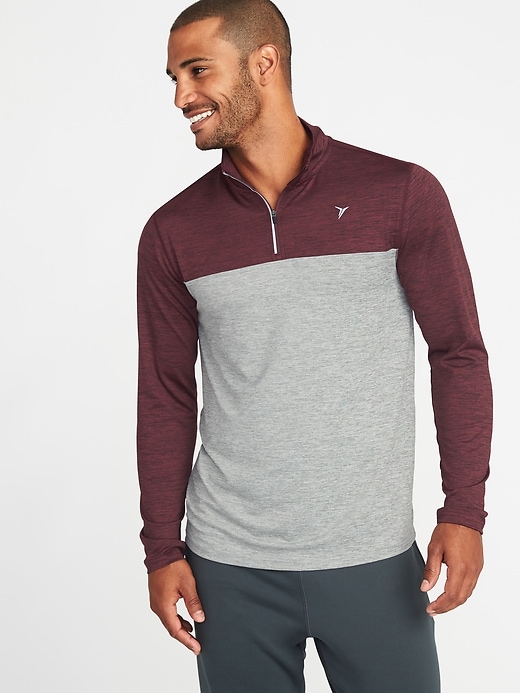 View large product image 1 of 1. Color-Blocked Go-Dry 1/4-Zip Pullover