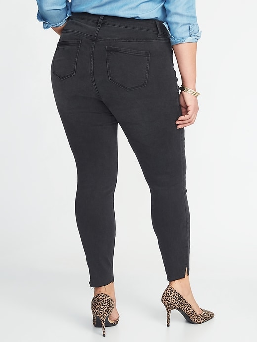 Image number 2 showing, High-Waisted Secret-Slim Pockets Plus-Size Raw-Edge Rockstar Super Skinny Jeans