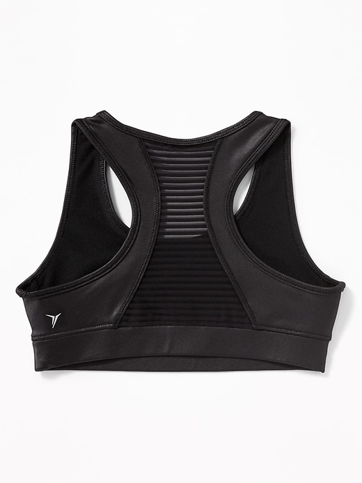 View large product image 1 of 2. Mesh-Trim Racerback Sports Bra for Girls