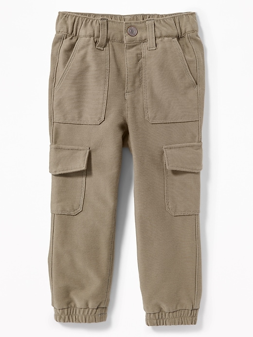 View large product image 1 of 1. French Terry Knit Built-In Flex Cargo Joggers for Toddler Boys