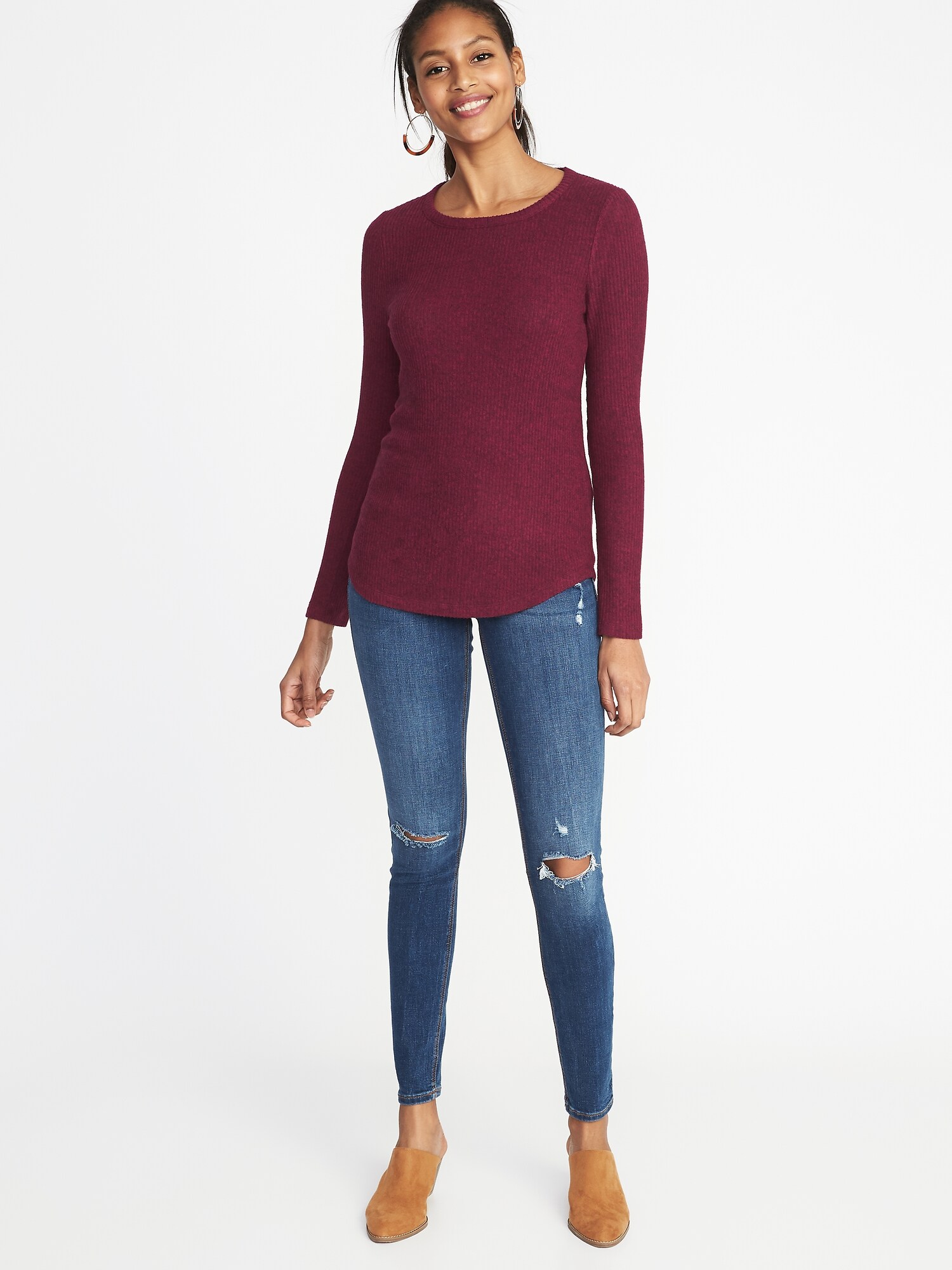 Slim-Fit Luxe Rib-Knit Top for Women | Old Navy