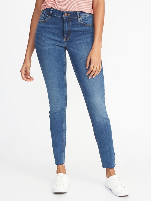 Image number 1 showing, Mid-Rise Raw-Edge Rockstar Ankle Jeans for Women